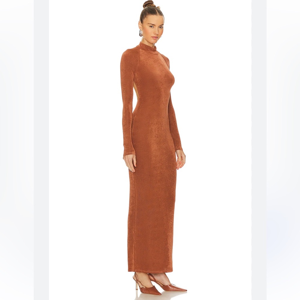 Camila Coelho Flavia Maxi Dress in Dark Brown Small